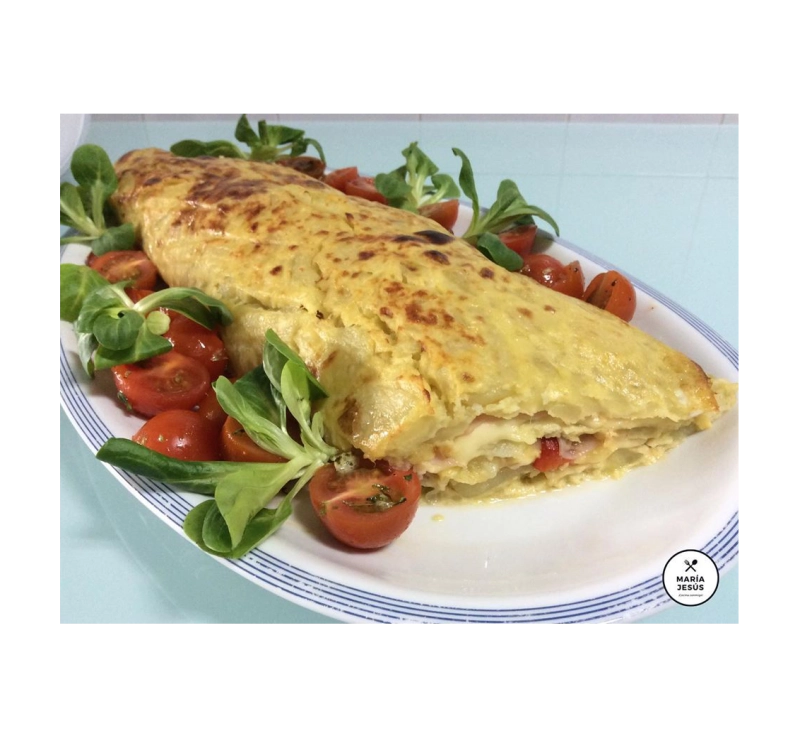 Tortilla de Patata Enrollada y Rellena