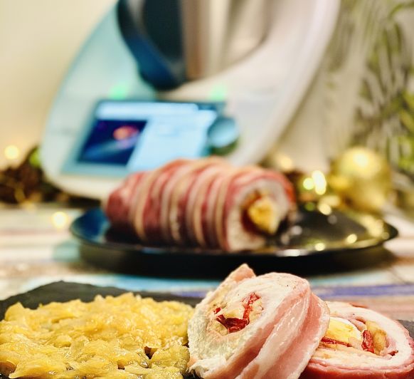 Plato principal para Navidad “Pechuga de pavo rellena con cebolla caramelizada en Thermomix® TM6”